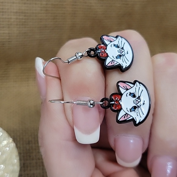 Disney Jewelry - ARISTOCATS MARIE CHARM DROP EARRINGS